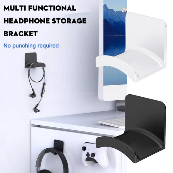 QHUDLV Headphone Hanger,Under Desk Hook Stand,Space‑Saving Display Mount