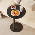 thumbnail image 4 of C Shaped End Table, Round Side Table, Small Drink Tv Tray Table for Small Spaces,Modern Accent Nightstand with Metal Leg for Living Room, Bedroom, Corners, and Office(Black), 4 of 8