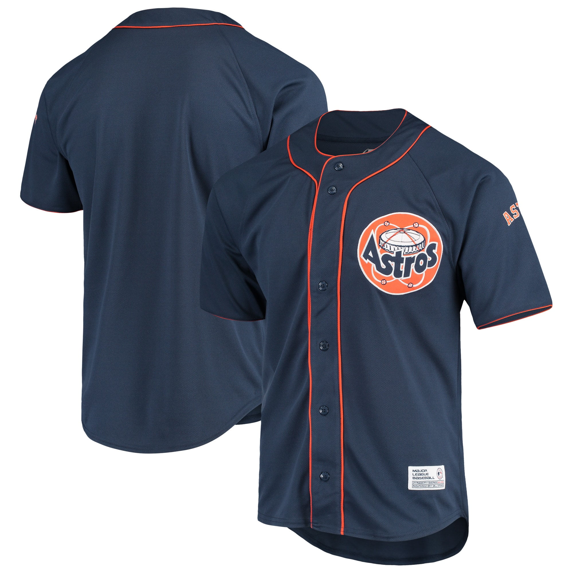 Houston Astros Stitches Team Color Full-Button Jersey - Navy 