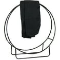 thumbnail image 1 of Sunnydaze Outdoor Heavy-Duty Steel Firewood Log Hoop Storage Rack with Weather-Resistant PVC Log Hoop Cover - 48" - Black, 1 of 10