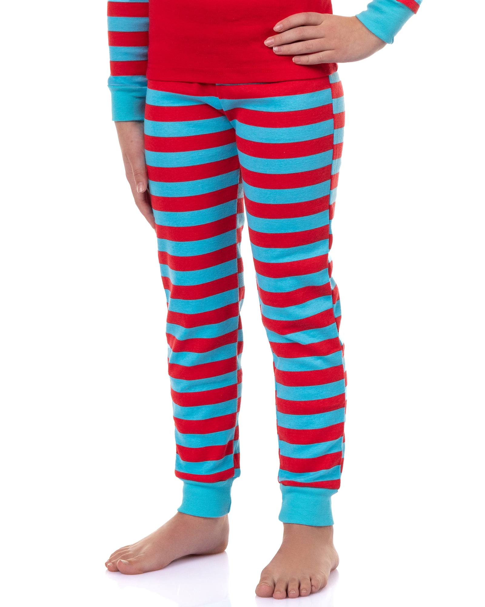 Dr. Seuss Thing 1 and Thing 2 Character Emblem Matching Family 2-Piece Tight Fit Pajama Set