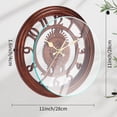thumbnail image 5 of Unique Bargains Rustic Farmhouse Gear Clock with Moving Gears Wall Clock Silver, 5 of 6