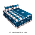 thumbnail image 3 of Linnome Ruffled Bed Skirt with Pillowcases 3 Piece Set Elastic Bed Sheet Bed Cover for Bedroom Decor Machine Washable, 3 of 9
