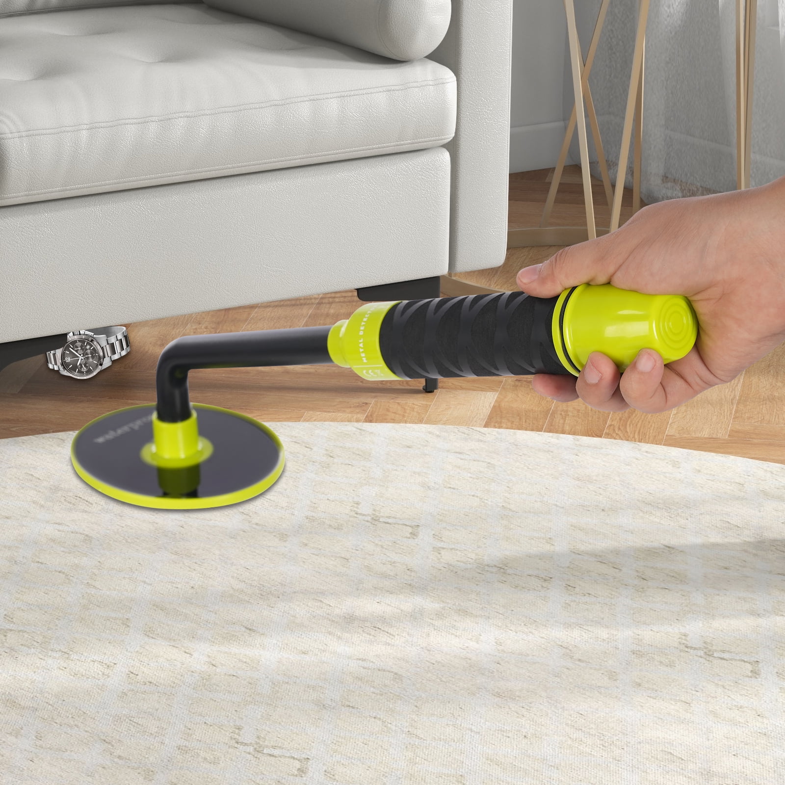 Wildnix Waterproof Metal Detector for Kids, Pulse Induction, with Adjustable Length, LED Light, Vibration Alarm, and Shovel/Rake Included