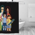thumbnail image 2 of Cartoon Bob's Burgers Shower Curtain Cute Anime Shower Curtain Polyester Fabric Bathroom Decor Curtain Set with Hooks 72In, 2 of 8