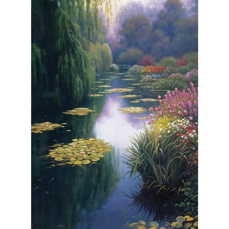 View From Monet's Bridge Counted Cross Stitch Kit, 16" x 12" 16 Count