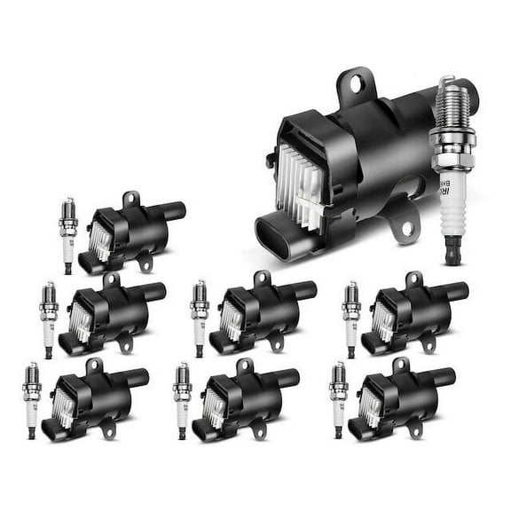 Ignition Coil Set with Spark Plugs 8 - Compatible with 2000 - 2006 Chevy Suburban 1500 2001 2002 2003 2004 2005