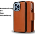 thumbnail image 2 of navor Detachable Magnetic Wallet Case Compatible with iPhone 13 Pro [6.1 inch] [Folio], RFID Protection Kickstand -Brown, 2 of 7