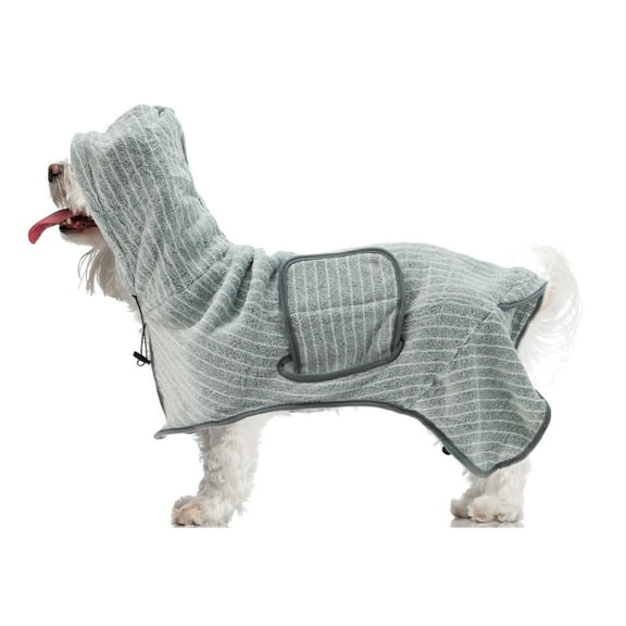 Unique Bargains Dog Bathrobe Absorbent Dog Coat Bath Robe Adjustable Bath Robe for Cats and Dogs L Green