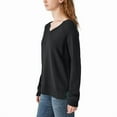 thumbnail image 5 of Lucky Brand Women's V-Neck Sweater, Long Sleeves, Side Slits, Cotton Blend, Cream/Green/Red/Black (Green,XX-Large), 5 of 7