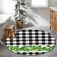 thumbnail image 3 of Small Round Rug 3Ft Washable Non-Slip, St. Patrick's Day Circle Area Rugs for Living Room Bedroom, Green Shamrock Grasses Black White Plaid Indoor Floor Mats Carpet Runner for Home Decor, 3 of 8
