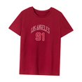 thumbnail image 3 of Camiseta de mujer Trajes de verano para mujer Camiseta básica femenina para viajar y desplazarse Rojo, 3 of 7
