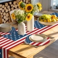 thumbnail image 4 of 4th of July Round 15 Inch Placemats Set of 8, Red Stripes Independence Day HeatResistant Non Slip Place Mats for Dining Table, Wipeable Braided Kitchen Table Mats for Housewarming, 4 of 9