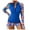 Blue, variant on VerPetridure Women's Long Sleeve Zip-Front Rashguard One-Piece Swimsuit, Size M, Blue