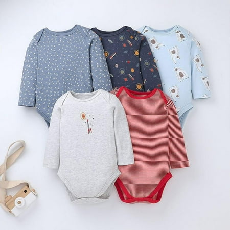 

Hazel Tech Baby Cartoon Pattern Long Sleeve Triangle Harpy Bag Fart Suit Climbing Suit Jumpsuit 5 Pieces