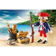 thumbnail image 3 of PLAYMOBIL Pirate Raider Carry Case, Includes Soldier, Pirate, Boat, Cannon, Accessories, Ages 4+, 3 of 5