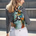 thumbnail image 6 of Naloa Colorful Birds Pine Branch Canvas Backpack for Men Women Rucksack Casual Travel Daypack College Tote Satchel Bookbag for Teens-Small, 6 of 7