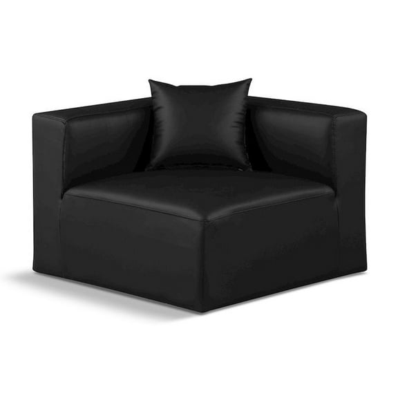 Meridian Furniture Cube Black Vegan Leather Corner Chair