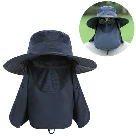 Spirastell Sun Hat,Women Flap Cover Men Sun Hat Wide Brim Sun Men Women Hat Neck Flap Dark Sun hat Wide