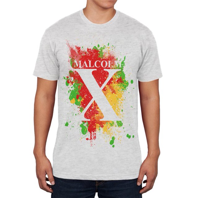 Malcolm X T-shirt Doux pour Hommes Abstract Splatter