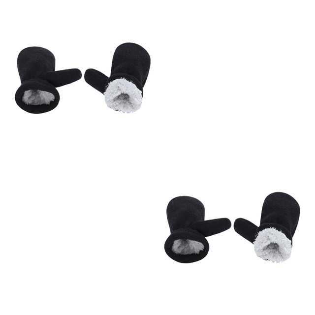 Qarigey Conjunto de manoplas para sombreros, buena resistencia a las arrugas, gorros de sensación cómoda unisex, kits de guantes, accesorios negro 2Conjunto