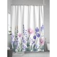 thumbnail image 5 of Shower Curtains Purple Pink Flowers Bath Curtain Spring Lavender Waterproof Bathroom Shower Curtain Set with Hooks Decoration 72 x 84 Inches, 5 of 7