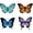 Butterfly, variant on Bee Sunflower Window Clings Spring Summer Branch Honey Waterproof Window Decals PVC Alert Film Sliding Door Glass Anti-Collision Stickers