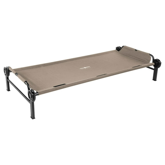 Disc-O-Bed Single Cot, Portable Sleep Solution for Tents & Cabins, Tan, XL