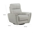 thumbnail image 5 of Jessica 39 Inch Swivel Glider Chair- Gray- Top Grain Leather- Solid Wood, 5 of 6