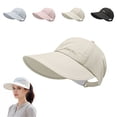 thumbnail image 2 of HuangHuanChen Sun Visor Hat For Women Men Lightweight Wide Brim Sun Protection Baseball Hat for Men and Women Lightweight Visor UV Shade Ponytail Cap Outdoor Hats, 2 of 6