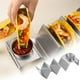 thumbnail image 1 of Soporte para panqueques de acero inoxidable 3 rejillas en forma de W con taza de salsa | Bandeja de Rollo de Maíz para Tacos Multiusos | Soporte de comida de mesa resistente a la corrosión, 1 of 9