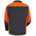 thumbnail image 2 of Workwear Outfitters Men's Long Sleeve Two-Tone Crew Shirt Charcoal/Orange, XL, 2 of 3