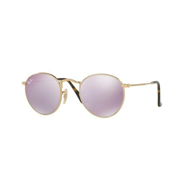 Huisje is genoeg zonsondergang Ray-Ban Round Flat Lenses Gold Sunglasses, RB3447N-001/8O-50 - Walmart.com