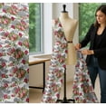 thumbnail image 5 of Soimoi White Cotton Voile Fabric Leaves & Grandiflora Roses Floral Decor Fabric Printed Yard 56 Inch Wide, 5 of 7