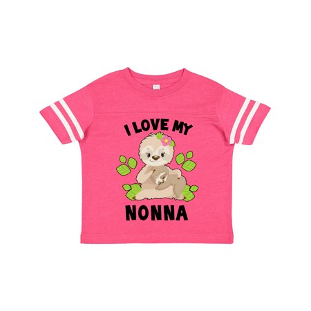 

Inktastic Cute Sloth I Love My Nonna with Green Leaves Gift Toddler Boy or Toddler Girl T-Shirt