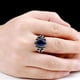 thumbnail image 3 of Anillo de cristal para hombre Sonducket estilo Retro decoración de mano Azul Talla 9, 3 of 6