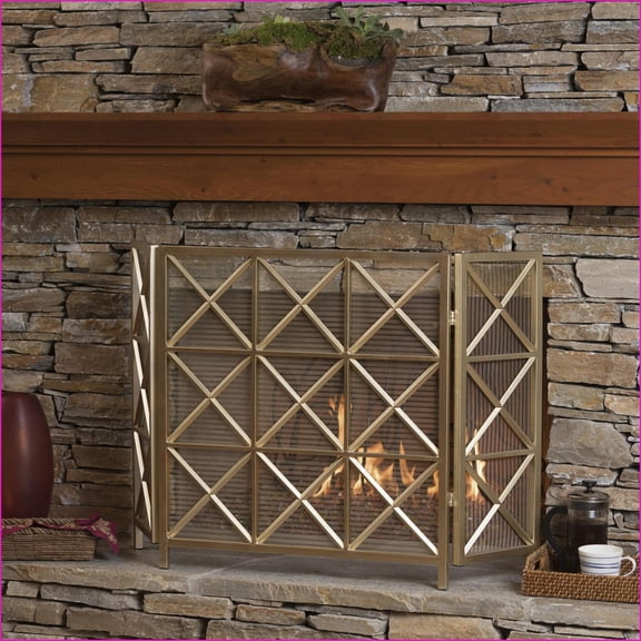 Fireplace Screen | Christopher Knight Home Margaret 3-Panel Iron | Gold, Rose Gold, Black