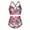 Red, variant on Plus Size Swimsuit for Women High Waist Tummy Control Stretchy Swimwear Cross Back Bikini Sets Boho Floral Print Split Two Piece Swimsuits Beachwear Bathing Suit