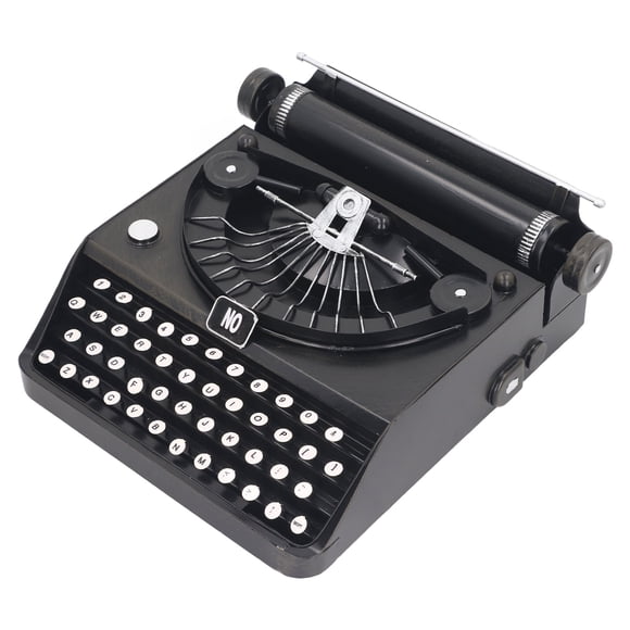 Black Portable Typewriter, Antique Typewriter Model Home Decor Workmanship Vivid Appearance for Home