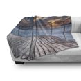 thumbnail image 3 of Travel Soft Flannel Fleece Throw Blanket, Ocean Sea View Terrace Balcony During Sunset Dawn Image Print, Cozy Plush for Indoor and Outdoor Use, 50" x 60", Pale Brown Sky Blue, by Ambesonne, 3 of 6