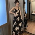 thumbnail image 2 of Women's Sexy Deep V Neck Backless Floral Print Maxi Party Dress, 2 of 7