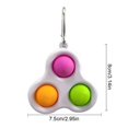 thumbnail image 3 of Dimple Fidget llavero de plástico para aliviar el estrés, juguete para apretar burbujas, rosa, naranja y verde, 3 of 4