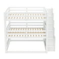 thumbnail image 4 of Euroco Wood Twin-over-Twin-over-Twin Floor Triple Bunk Bed for Bedroom, White, 4 of 12