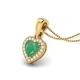 thumbnail image 2 of 6mm Heart Shaped Emerald Love Pendant 925 Sterling Silver Gold Vermeil Women Chain Necklace, 2 of 3