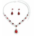 thumbnail image 3 of HELIAHO Shiny Jewelry Set 2pcs/set Waterdrop Shape Rhinestones Necklace CJ911-23054, 3 of 4