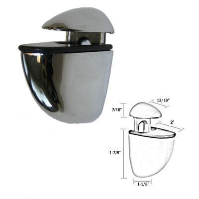 Allied Polished Shelf - Polished Chrome Finish Midi Adjustable Glass Shelf Brackets - Pair