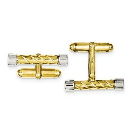 Sterling Silver Vermeil Bar Cuff Links