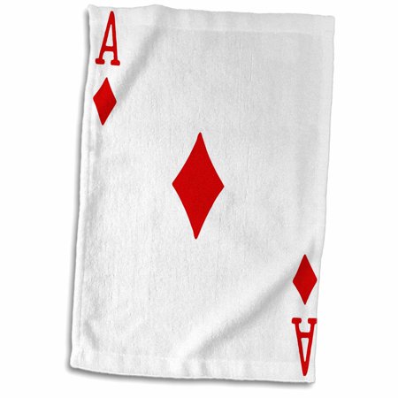 3dRose Ace of Diamonds playing card - Red Diamond suit - Gifts for cards game players of poker bridge games - Towel  15 by 22-inch