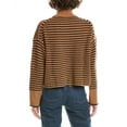 thumbnail image 2 of Madewell womens  Waffle Stripe Turtleneck Wool Sweater, XXS, Brown, 2 of 3