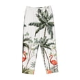 thumbnail image 4 of Naloa Flamingo Palm Trees Print Women’s Ultra-Soft Comfy Pajama Lounge Pants with Pockets & Drawstring, 4 of 8